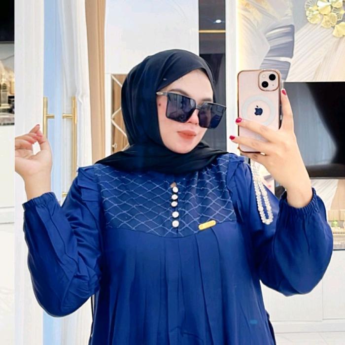 Gamis Rayon Aurora kombinasi Brokat Muslim