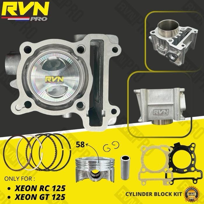 BLOK BLOCK SEHER SET BORE UP XEON RC 125 INJEKSI XEON GT 125 INJEKSI 1LB 58MM 58 MM ORIGINAL RVN RAC
