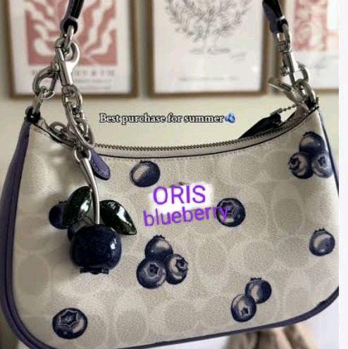 tas selempang wanita bahan kanvas logo ors blueberry original batam