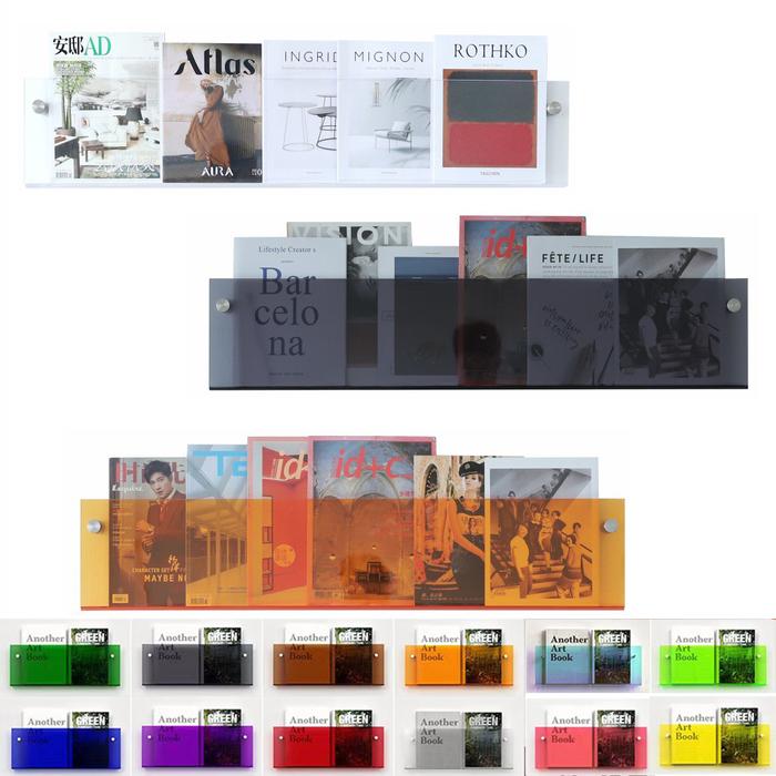 Dudukan dinding brosur akrilik 16 warna rak buku rak majalah rak