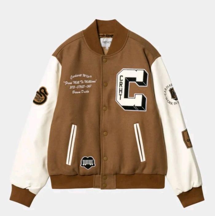 CARHARTT OUTERWEAR - BROWN DUCKS BOMBER - HAMILTON BROWN / WAX - 100% ORIGINAL