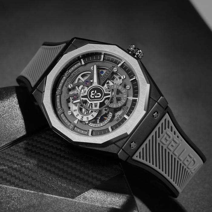 DISKON JAM TANGAN PRIA AUTOMATIC BELLEDA 9568 RUBBER ANTI AIR Watches