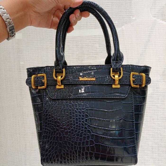 Tas Wanita Handbag Croco Glosy BELLEZZA 24406 Original Depstore Mall Ori Tas Jinjing Sling Bag Selem