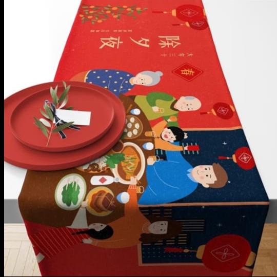> Table Runner Taplak Meja Imlek CNY CHINESE NEW YEAR RR