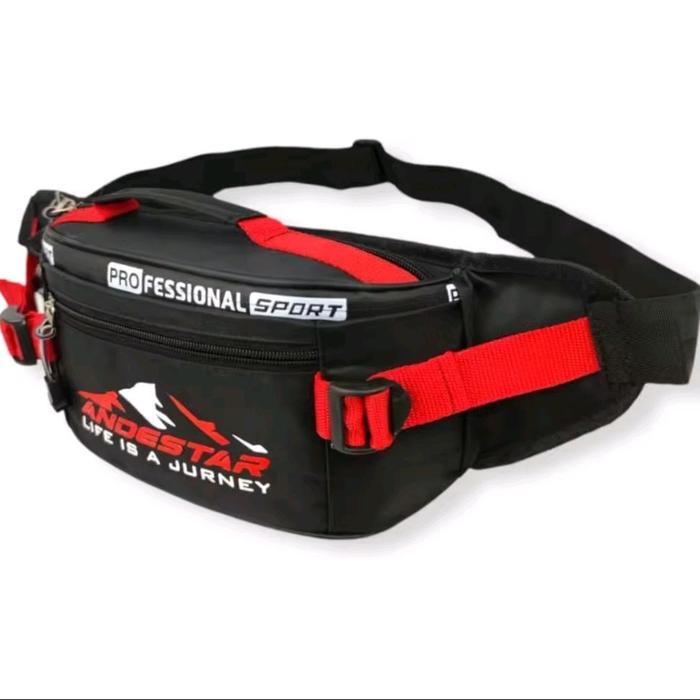TAS PRIA WAISTBAG WATERPROOF BAHAN NILON PARASUT TAS PINGGANG TAS SELEMPANG BAHU TAS SELEMPANG DADA 