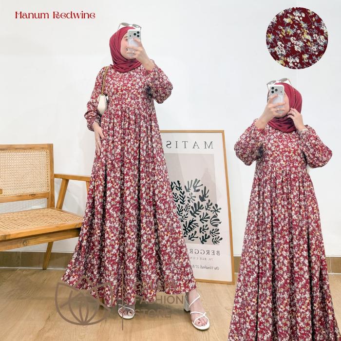 Hanum Midi Dress Jumbo ld 130 Terbaru dan Kekinian Rayon Busui Zipper By Kamalin