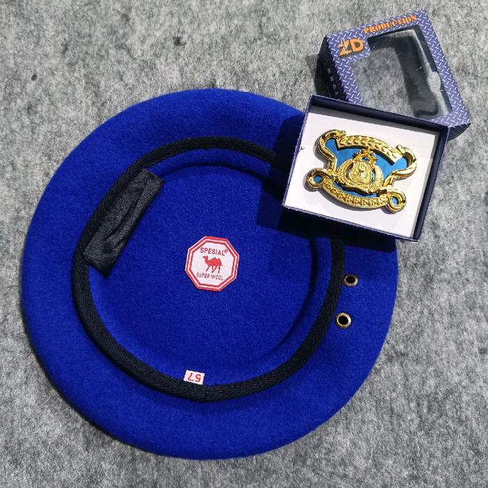 Baret Polairud Biru Bahan Super Wool / Baret Polairud Biru / Baret Polairud