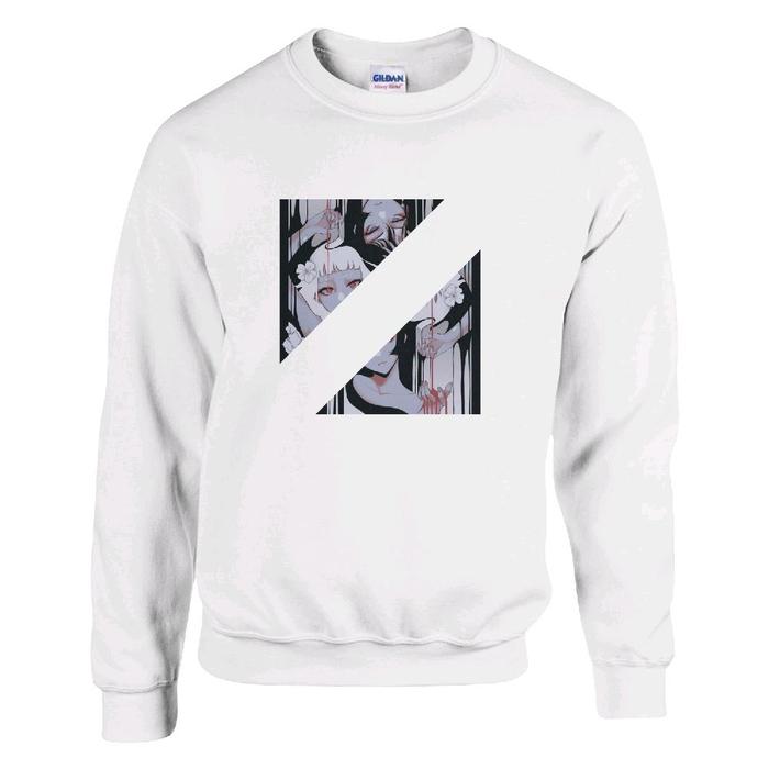 Unisex Classic Crewneck Sweatshirt 50% Cotton and Polyester Anime Twin Hell Girl