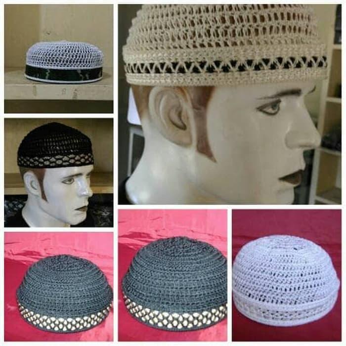 peci rajut assalam model bulat . kopiah . kopyah . peci bulat best
