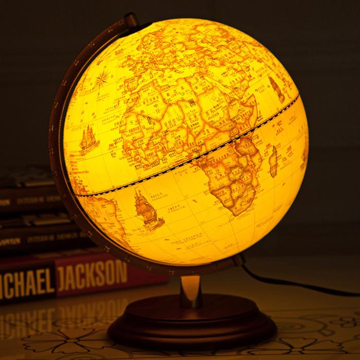 10 Inch Globe World Map retro LED Lamp Decoration Globe Educational
