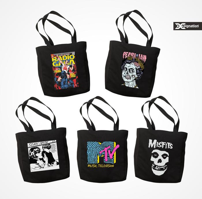 Designation - Totebag Kanvas Besar Hitam tebal Unisex / Totebag Tas Bahu Band MTV Misfits Queen