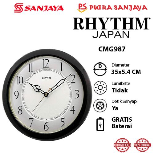 Jam Dinding RHYTHM CMG987 / CMG987NR06 Original