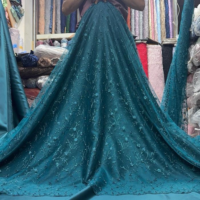Murah!! Kain Tille Akar Mutiara / Bahan Brokat Akar Mutiara Tile Padi Terbaru !!!!!!!!!!