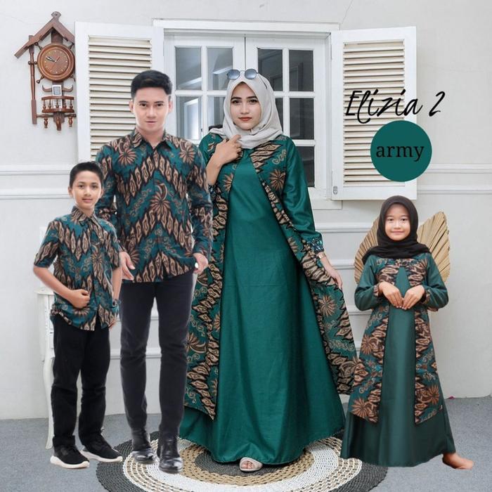 Couple Family Toyobo Hijau Tua Hijau Botol Army Green Botle Seragam Kopel Sarimbit Keluarga Gamis Ca
