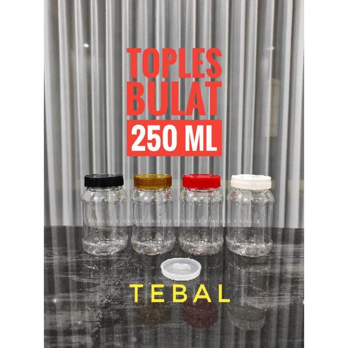 Toples Plastik 250 ml Bulat Isi 100 FREE KARDUS / Jar Plastik Bumbu Sambal Coklat Selai