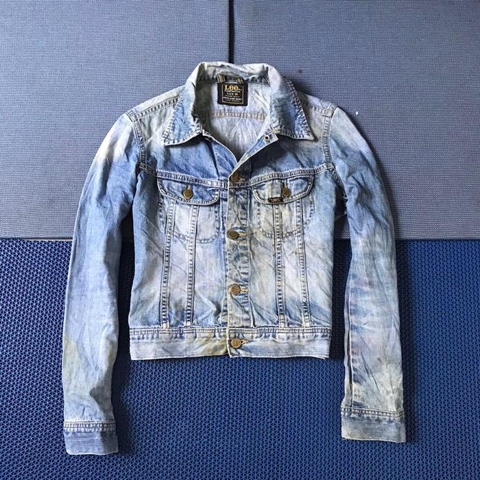 Vintage lee Rider 80s Trucker jeans Jacket Sanforized Union made  Size M Youth made in usa Pxl : 51 