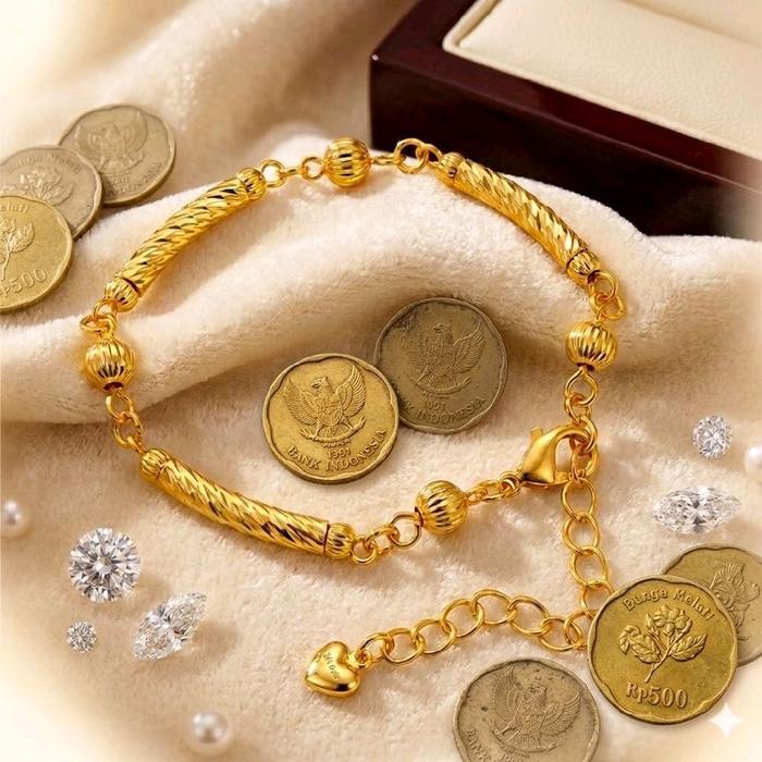 Lariss Gelang Bambu Bola Terbuat Dari Koin Asli Koin 500 Th 1991 Koin Melati Bracelets