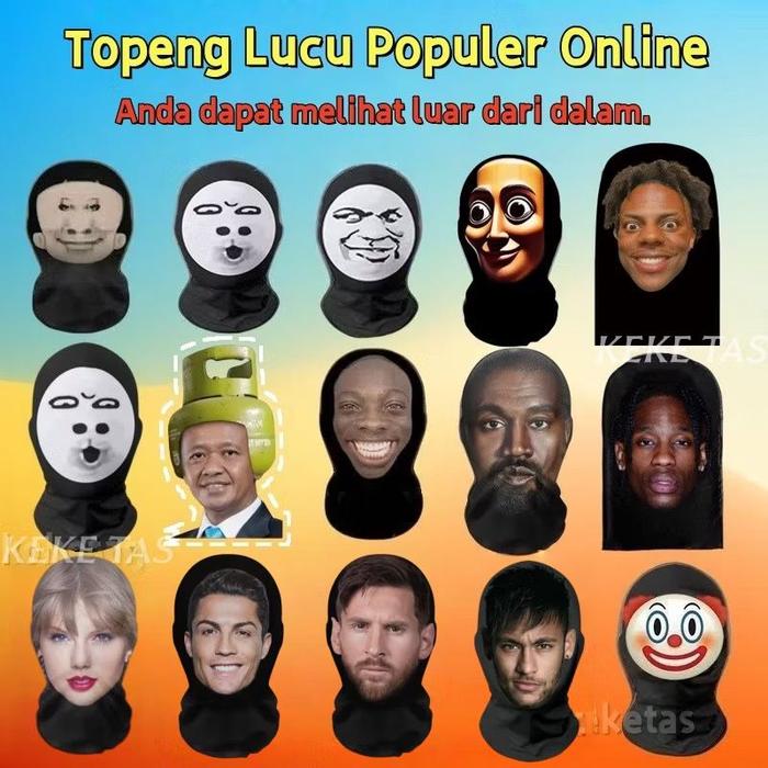 Masker 3D Topeng Unik Masker Topeng Wajah 3D Topeng Ugly Face Lucu Topeng 3D Topeng Selebriti Yang L