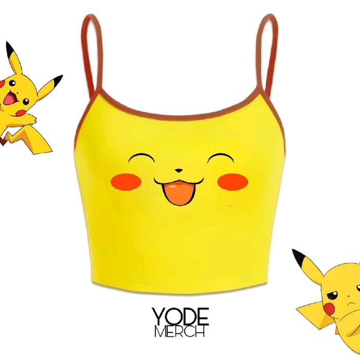 TANKTOP CROP TALI MERAH PIKACHU V2 y2k