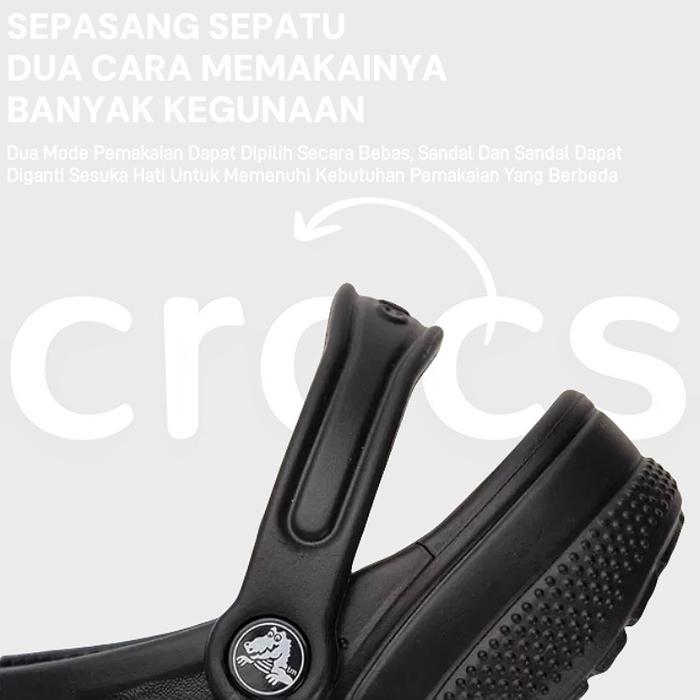 Crocs Original 100 Crocs Classic Clog Sandal Crocs Pria Wanita - Hitam/Black