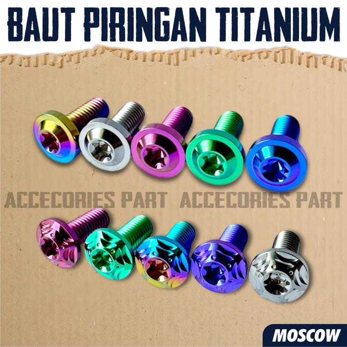 MOSCOW Baut piringan cakram baut disc titanium baut dish titanium Baut Titanium M8 x 20 D12 X 2 Bis