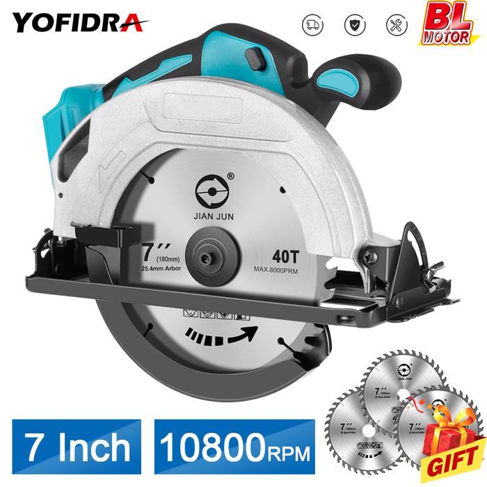 Yofidra 7 Inch Brushless Circular Saw 3 Saw Blade Cordless