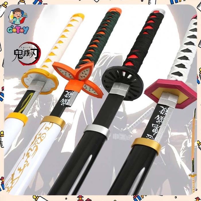 Mainan Pedang Nichirin Tanjiro Kimetsu No Yaiba Rengoku Kyojuro Zenitsu Giyuu Senjata Cosplay Pedang