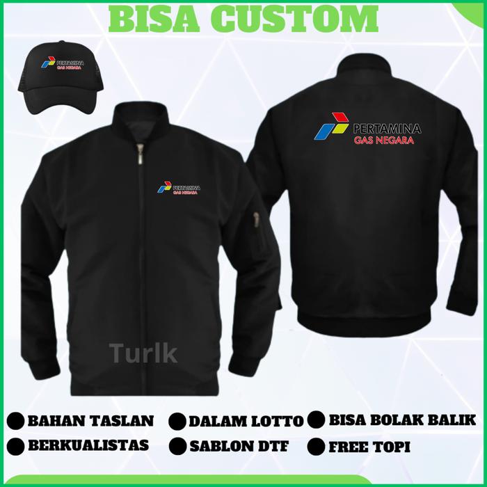 Jaket Pertamina Gas Negara Jaket Bomber Pertamina Gas Negara Custom Free Topi