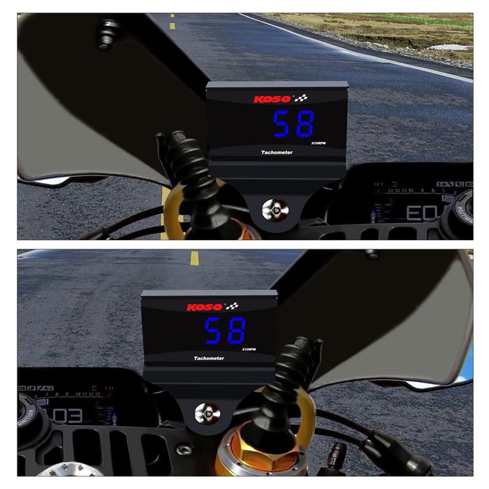 Koso Motor Tachometer RPM Meter Digital Persegi Mesin Display LCD
