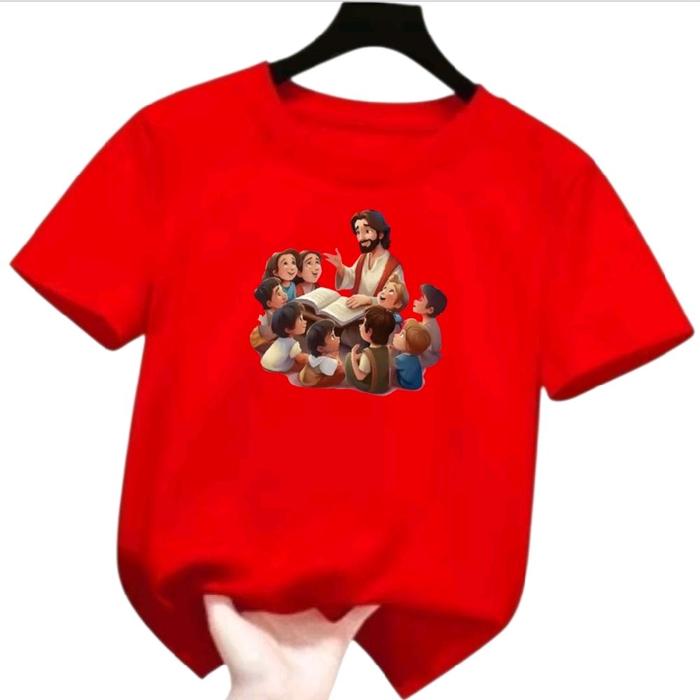 KAOS anak  anak  oblong baju sablon YESUS MENGAJAR ROHANI KRISTEN TEAM OBLONG KAOS TIM GEREJA P ANAK