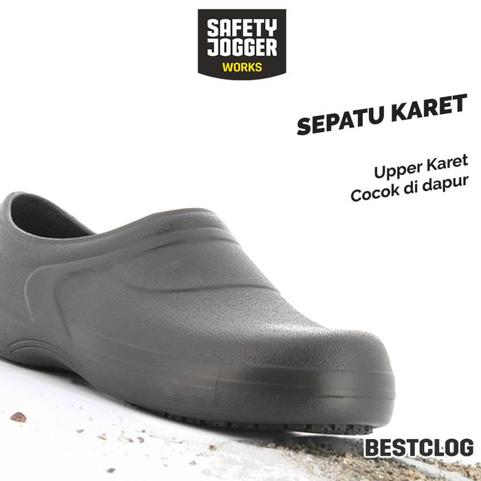 Safety Jogger Works Bestclog Sepatu Kerja Chef Shoes Flat Black Eva F&B Kitchen Medical Cleaning Se