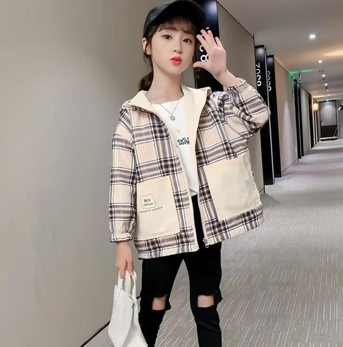 (GROSIR 3PCS) Jaket anak perempuan 5-12 Tahun / Jacket anak perempuan / Jacket girls cerous plaid sc