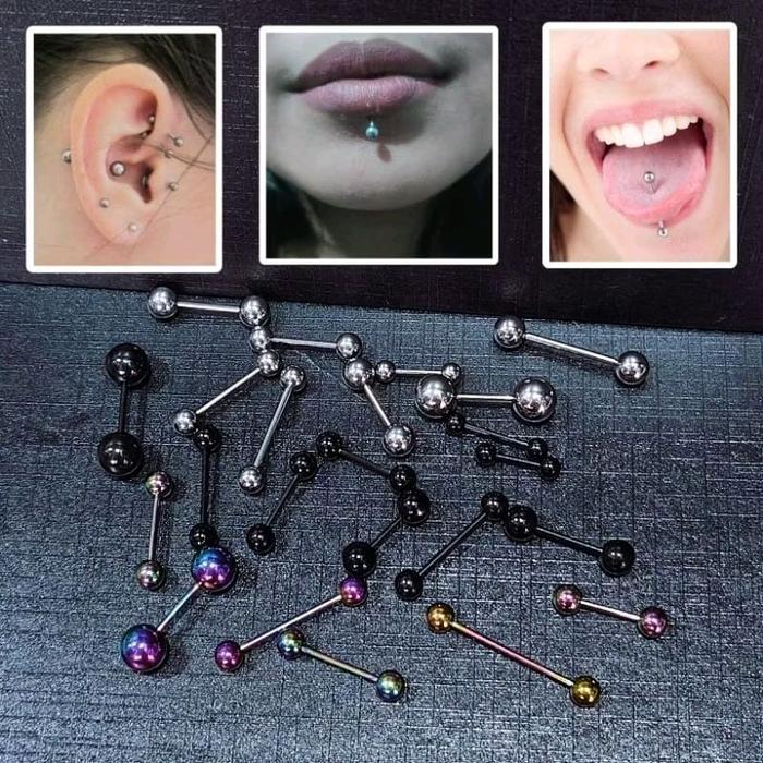 ANTING BARBEL TELINGA LIDAH / TINDIK TELINGA / PIERCING TITANIUM / BARBEL LIDAH