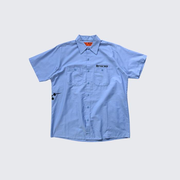 Soft Blue Vintage 1990s Red Kap For Ride Snowboards Equipment Workshirt - Unisex - L