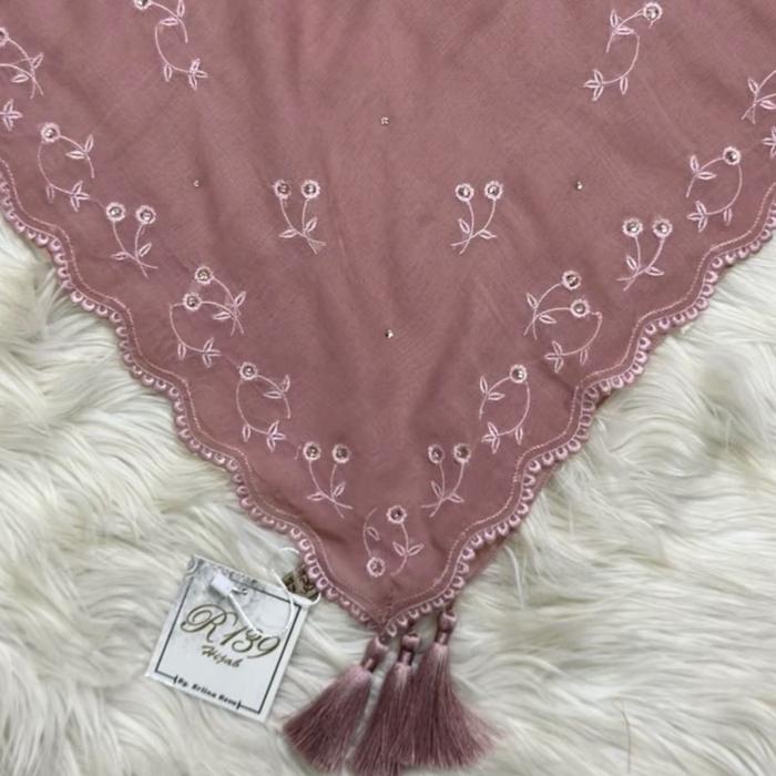 Hijab Segiempat R139 // Paris Bordir Premium Cherry Series by R139 Hijab Kerudung