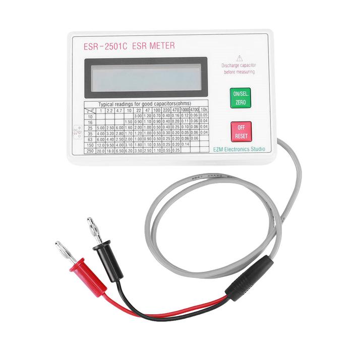 Capacitor ESR DCR Tester LCD Display ESR Meter W/ Test Leads Clip Battery Circuit Tester Electrical