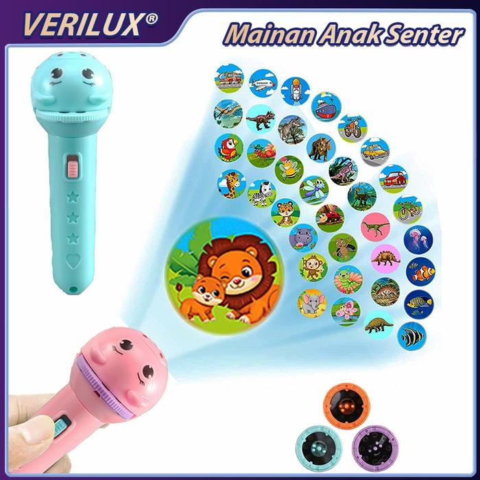 Mainan Anak Senter Proyektor 3 SLIDE 24 GAMBAR / Fun Flashlight Mainan Edukasi / Mainan Proyektor Ga