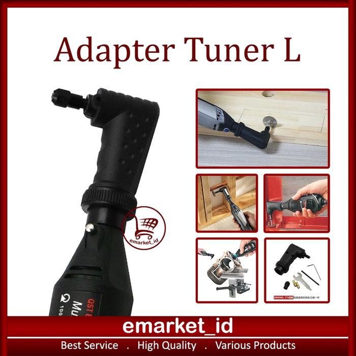Adapter Tuner L Bengkok 90 derajat Mini Grinder / Gerinda Elektrik / Konverter Sudut Kanan
