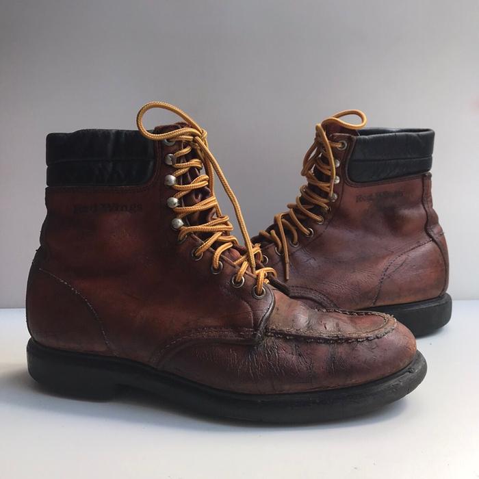 Vintage Red Wing 204 Leather SuperSole Moc Toe Ankle Work Boot - 10 C Vintage Red Wings Raw And Rust