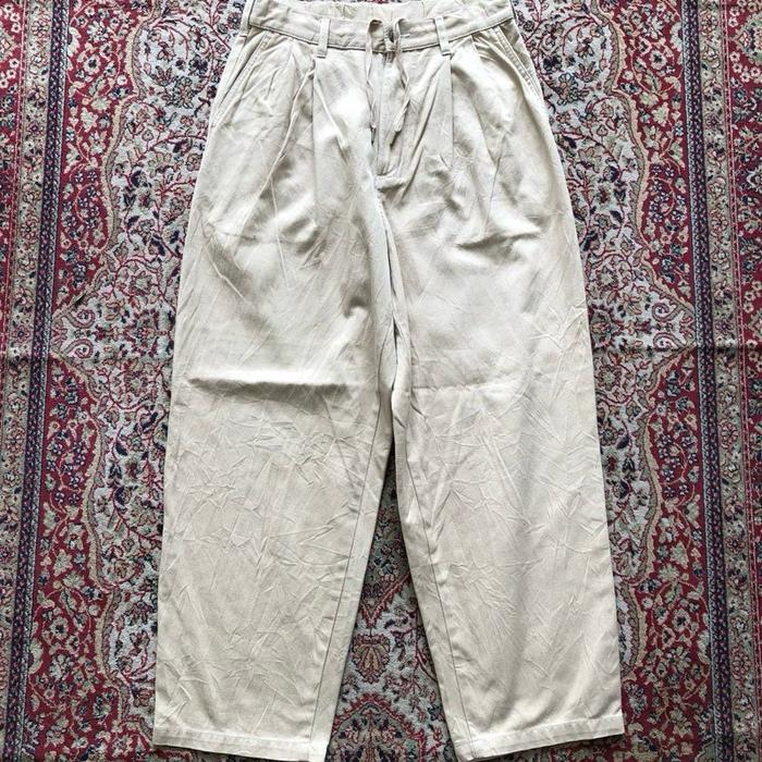 Celana Gu jeans tapered wide pants HH377