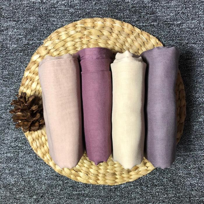 Vol.2 Hijab Paris Jadul Premium - Khaki, Ash Grey, Rose Gold, Lavender - Muslim Square Kerudung Segi