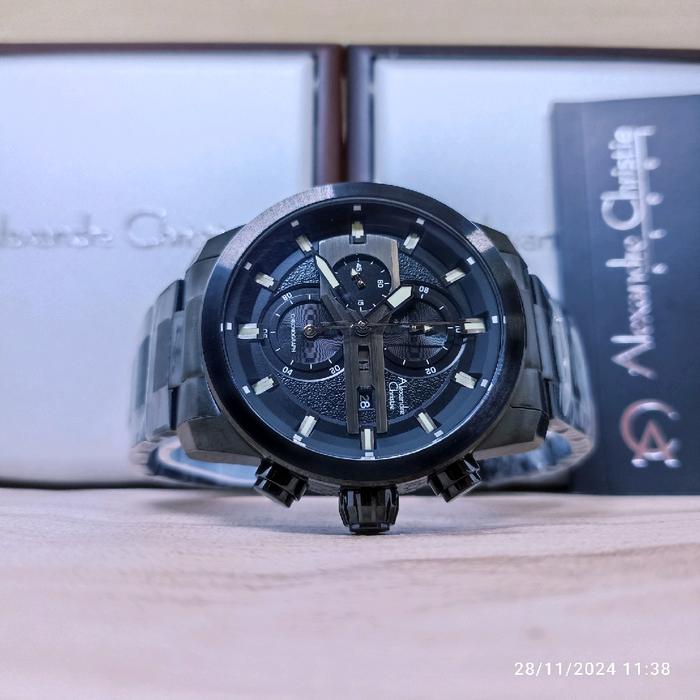 JAM TANGAN PRIA ALEXANDRE CHRISTIE 6562 MC FULL BLACK RANTAI ORIGINAL Quartz Stainless Watches