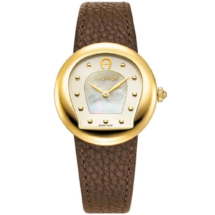 Jam Tangan Wanita Aigner AGW263003 Biella Mother of Pearl Dial Leather Strap Swiss Made