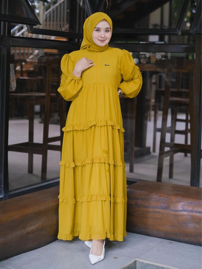Arnufi - Gamis Arfia Ceruty Polos Premium gamis wanita, gamis muslimah, baju gamis wanita, baju musl