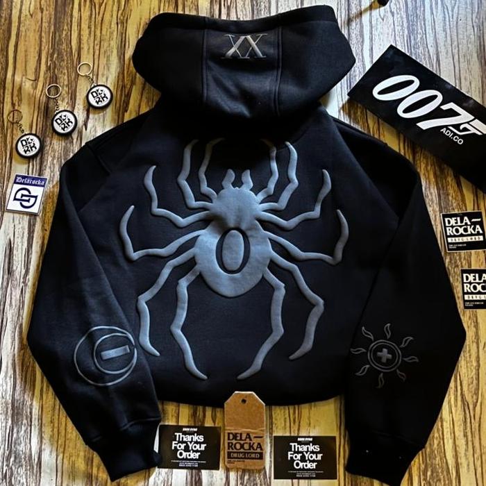 CHROLLO DLRCK HOODIE - PLASTISOL PUFF INK - KUPLUK SHERPA - DELAROCKA