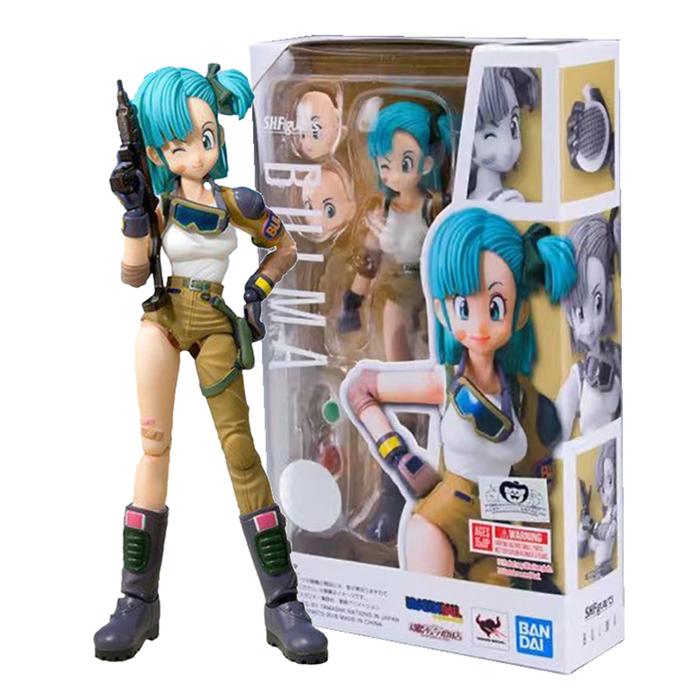 13.5cm Anime Dragon Ball Figures Bulma Goku Action Figure Movable PVC Collection Doll SHF Childhood 