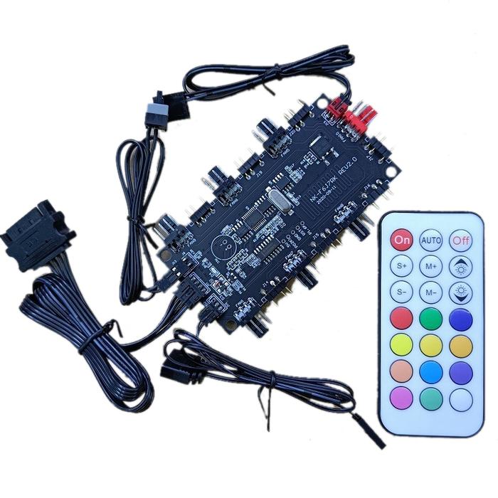 RGB AURA ARGB Pemisah Kabel Hub Casing Pengendali Suhu Kabel Ekstensi