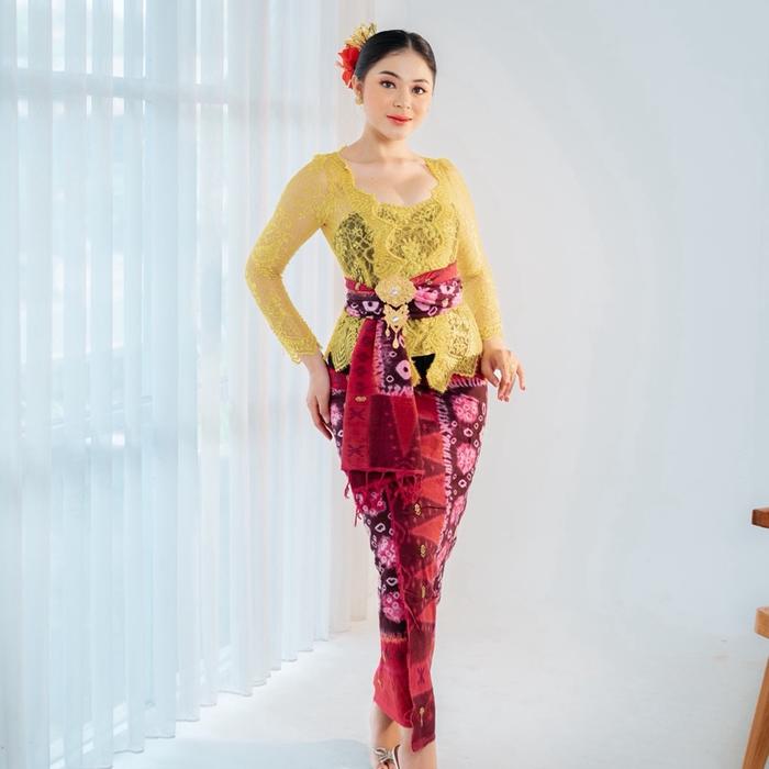 KAMEN BALI / BLONGKET JUMPUTAN TRETES HANDMADE PALEMBANG SET SELENDANG ENDEK BALI ENDEK PALEMBANG AT