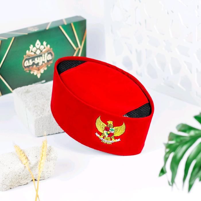 peci songkok kopiah merah bordir Garuda peci Garuda merah peci garuda