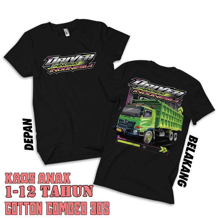 T-SHIRT KAOSKITA_JKT Edisi "DRIVER TRUCK HINO 500"100%PREMIUM /Kaos Anak/Kaos Truck Mania/thermo kin